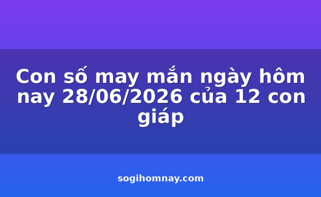 Con số may mắn ngày hôm nay 28/06/2026 của 12 con giáp