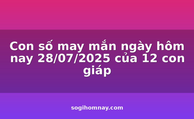 Con số may mắn ngày hôm nay 28/07/2025 của 12 con giáp