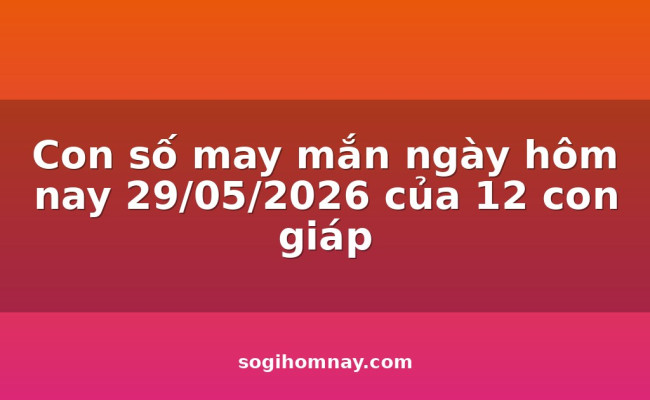 Con số may mắn ngày hôm nay 29/05/2026 của 12 con giáp