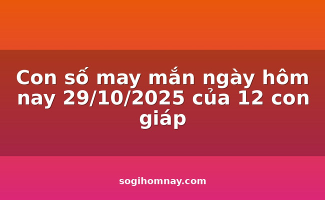 Con số may mắn ngày hôm nay 29/10/2025 của 12 con giáp