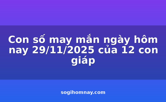 Con số may mắn ngày hôm nay 29/11/2025 của 12 con giáp