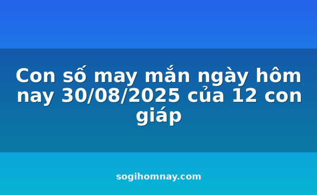 Con số may mắn ngày hôm nay 30/08/2025 của 12 con giáp
