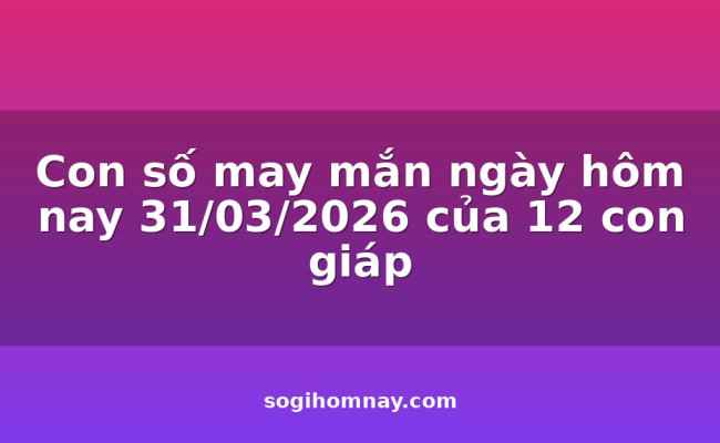 Con số may mắn ngày hôm nay 31/03/2026 của 12 con giáp