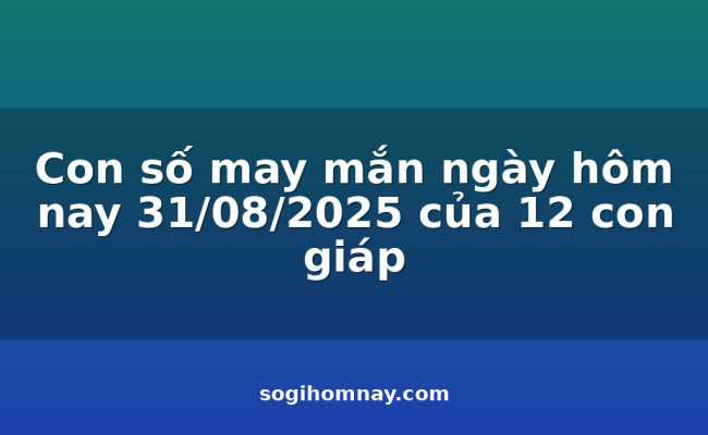 Con số may mắn ngày hôm nay 31/08/2025 của 12 con giáp