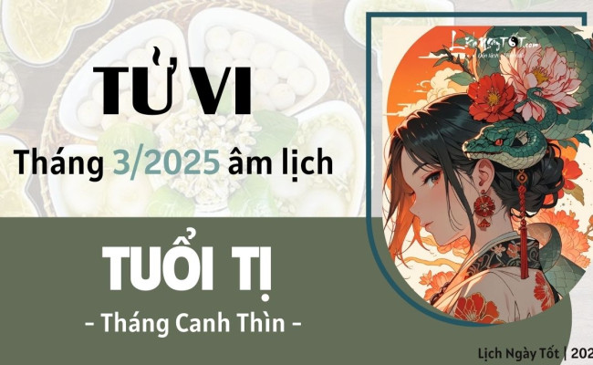 Tử vi tháng 3/2025 tuổi Tị âm lịch: Có thể mưu sự lớn, lợi nhuận gấp bội lần