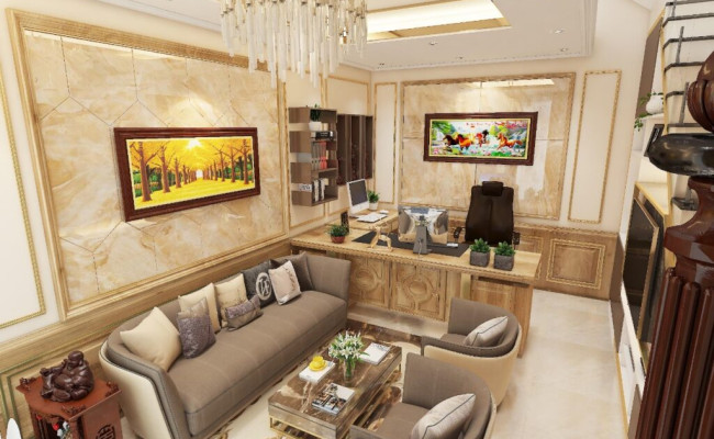 Phòng khách bày vật phẩm phong thủy chiêu tài, cả nhà tha hồ hưởng lộc
