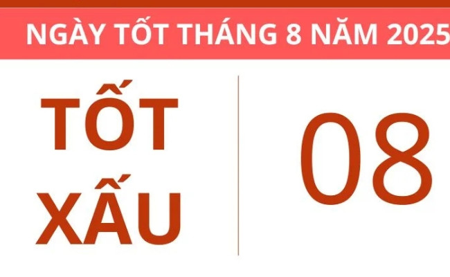 Xem những ngày tốt xấu tháng 8 năm 2025