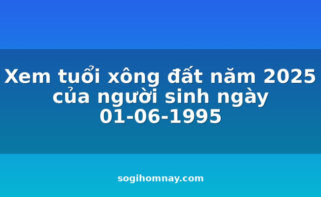 Xem tuổi xông đất năm  2025 của người sinh ngày 01-06-1995