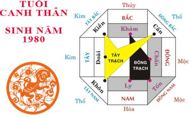 Sinh năm 1980 Canh Thân hợp hướng nào?