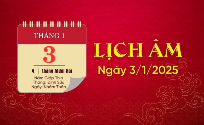 Giờ đẹp, giờ tốt xấu ngày hôm nay 03/01/2025 - Lịch âm dương hôm nay